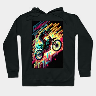 Cyber Future Dirt Bike With Neon Colors Hoodie